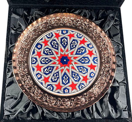 25 cm große Bronzetafel mit seldschukischem Sterndesign - 3