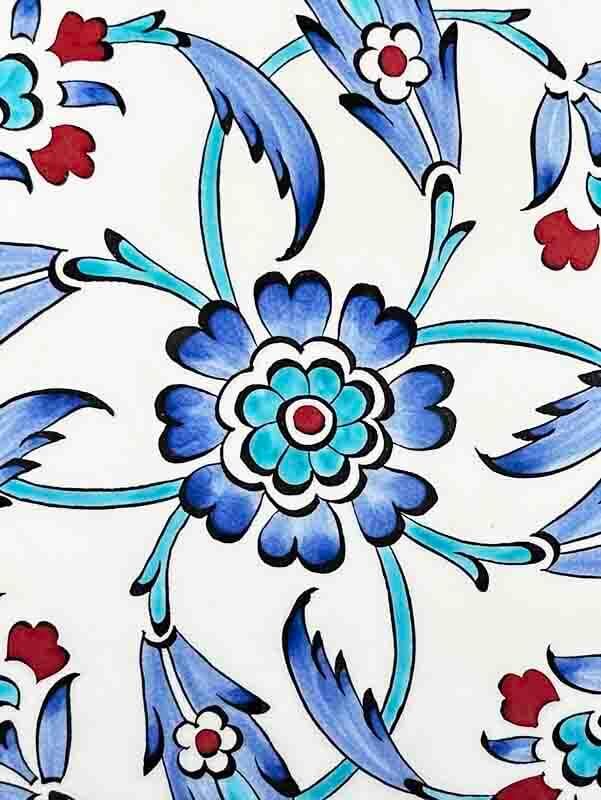 25 cm İznik-Teller mit Cennet Bahçesi (Paradiesgarten)-Motiv – Handgefertigtes Symbol für Schönheit, Fülle und Frieden - 2