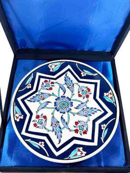 25 cm İznik-Teller mit Cennet Bahçesi (Paradiesgarten)-Motiv – Handgefertigtes Symbol für Schönheit, Fülle und Frieden - 3