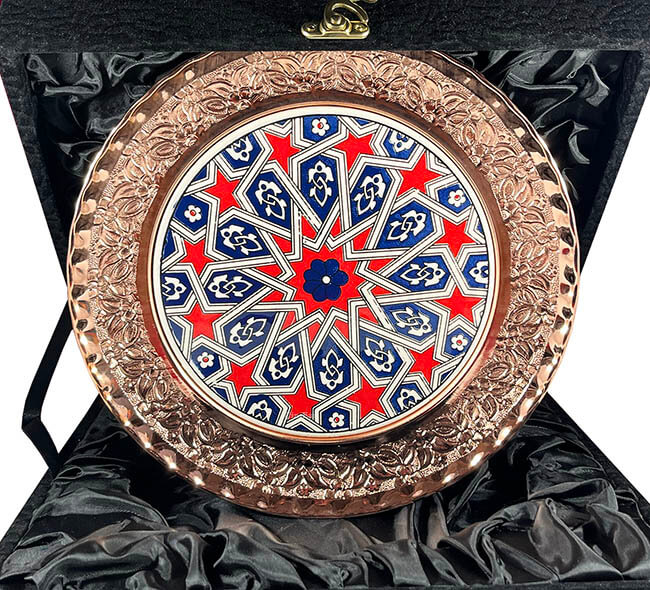 25cm bronze plate with Seljuk star motif - 1