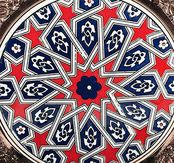 25cm bronze plate with Seljuk star motif - 2