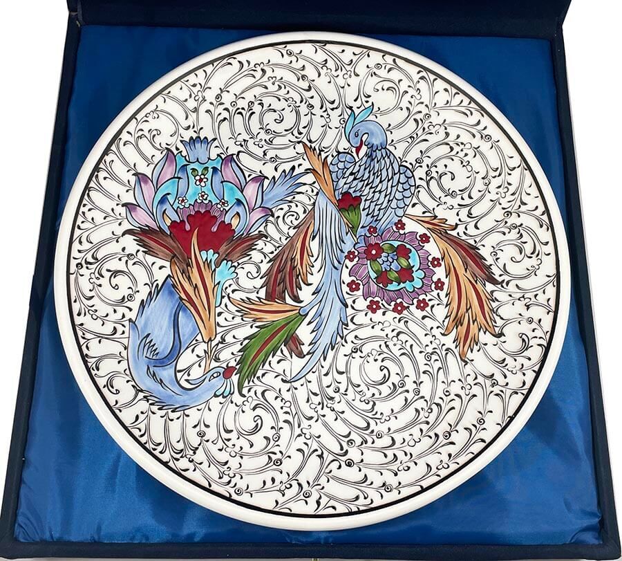 30 cm Plate de poterie Iznik de Phoenix - 3