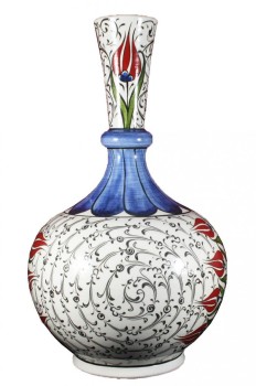 30cm iznik vase with tulip and estuary pattern - 3