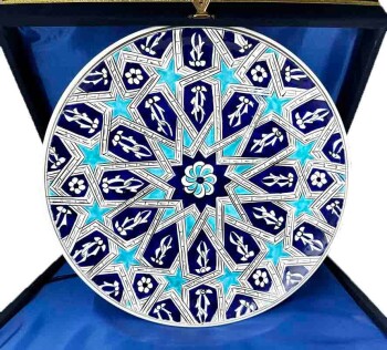 30cm Seljuk Star Pattern Iznik Tile Plate - Çini Evi