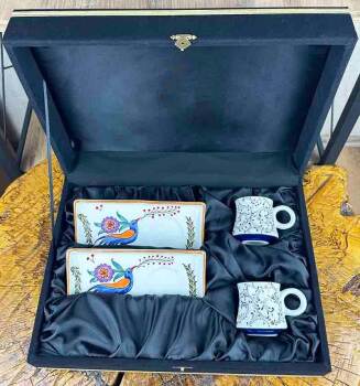 Abundance Bird Pattern Iznik Coffee Presentation Set – Prestigious Gift for Parents - 4