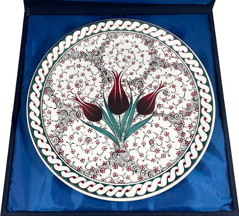 Abundance Pomegranate and Tulips Iznik Pottery Plate - 3