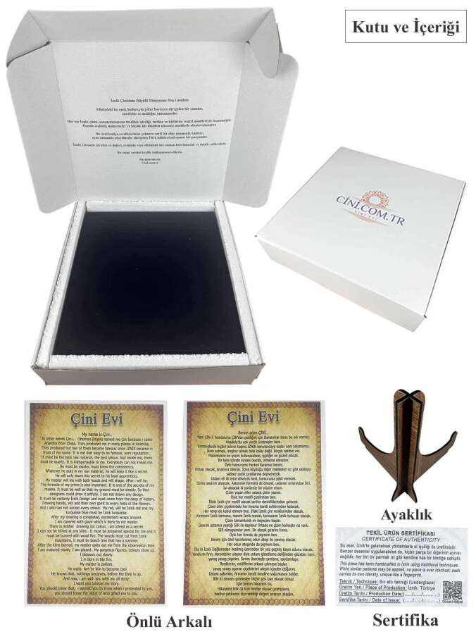 Açılışa Hediye Üzüm Salkımı Motifli 30cm İznik Çini Tabak - 5