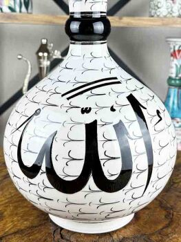 Allah Inscription Iznik Ceramic Vase - 4