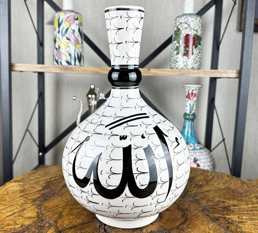Allah Lafzı İznik Çini Vazo - 1