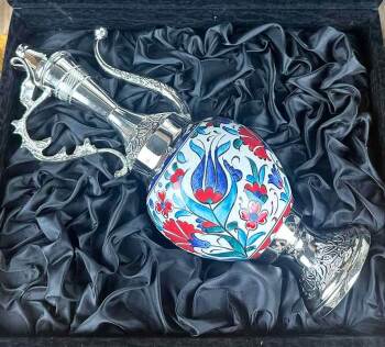 Amtsgeschenk – silberbeschichtetes Iznik-Keramik-Kannen-Set - 2