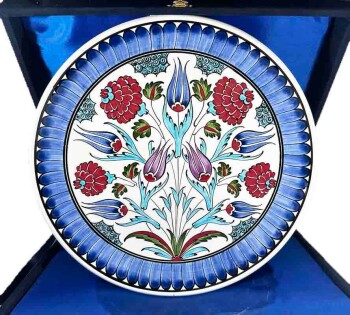 Anemone 30 cm Iznik Ceramic Plate - Çini Evi