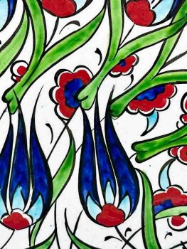Anemone Iznik Ceramic Plate 25 cm - Çini Evi (1)