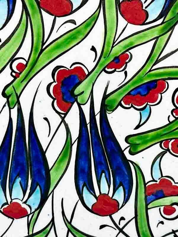 Anemone Iznik Ceramic Plate 25 cm - 2