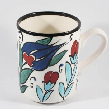 Anemone iznik pottery mug - Çini Evi