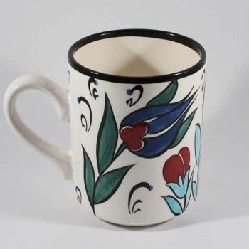 Anemone iznik pottery mug - Çini Evi (1)
