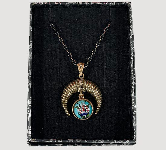 Anniversary Gift Crescent Bronze Necklace - 2
