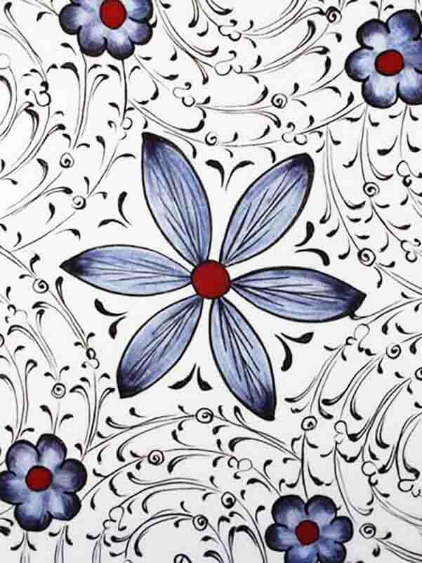 Apology Gift Special Design Flower Iznik Ceramic Plate - 2