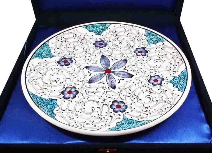 Apology Gift Special Design Flower Iznik Ceramic Plate - 3