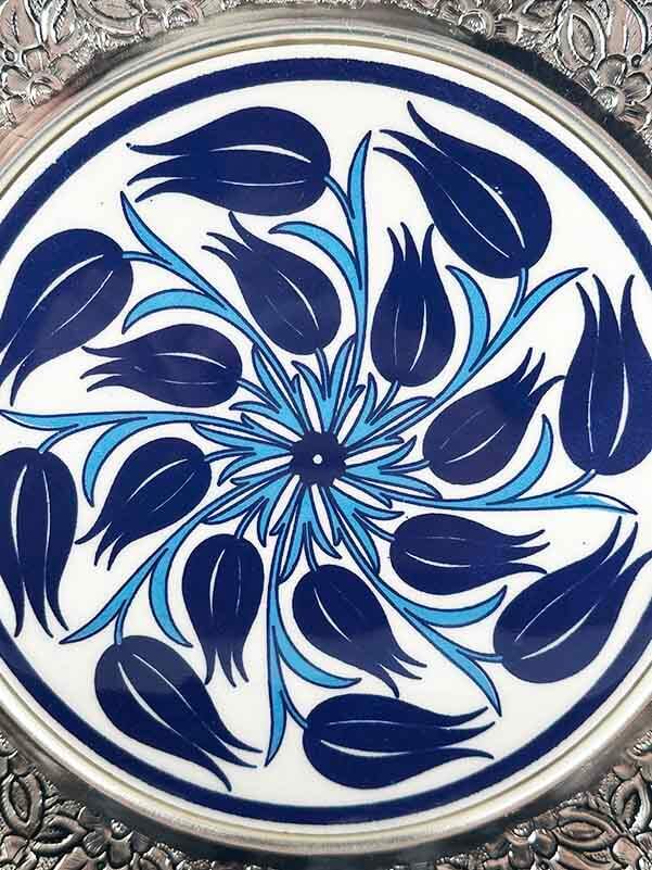 Assiette Décorative Anémone Argentée – 25 cm - 2