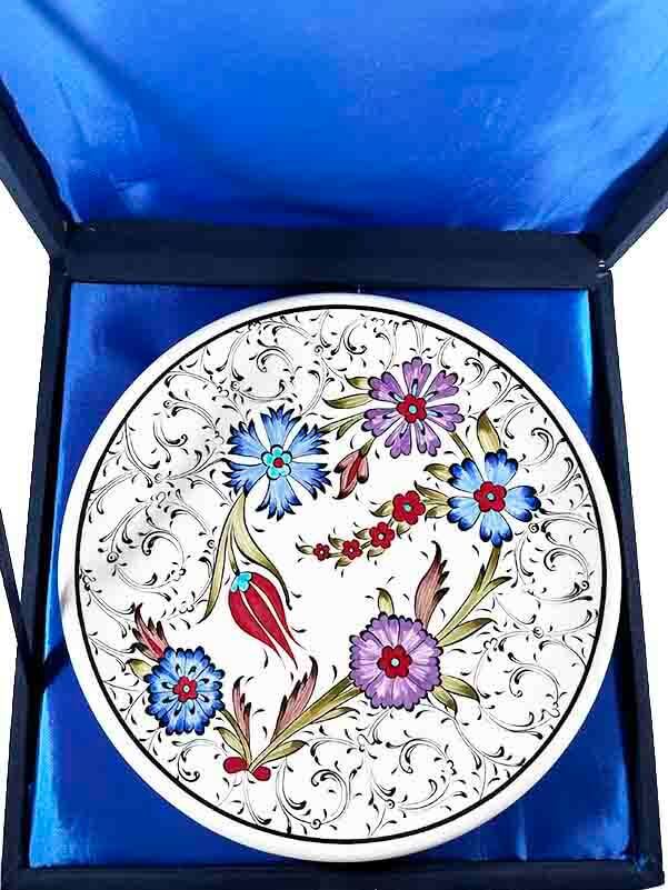 Assiette décorative en céramique d’Iznik 25 cm – Motif Haliç & Style de Damas – Cadeau d’Entreprise Élégant - 4