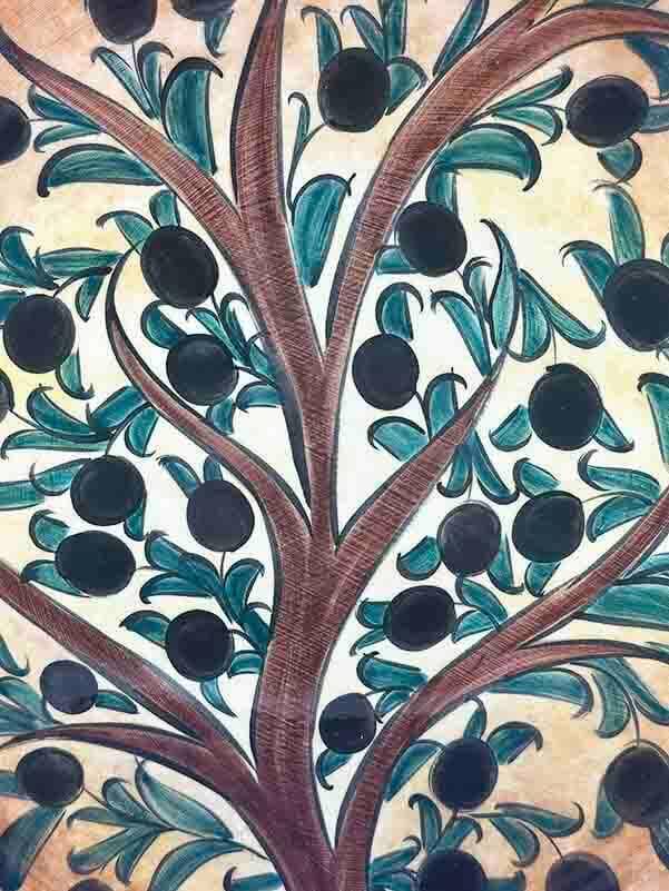 Assiette décorative en céramique d’Iznik – Motif Branche d’Olivier – 25 cm - 4
