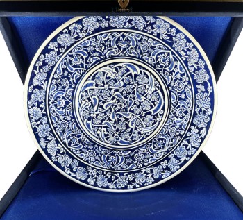 Assiette de poterie de 30 cm avec Babanakkaş ottoman à motifs - 1