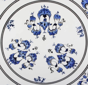 Assiette de poterie Iznik blanc bleu - 2