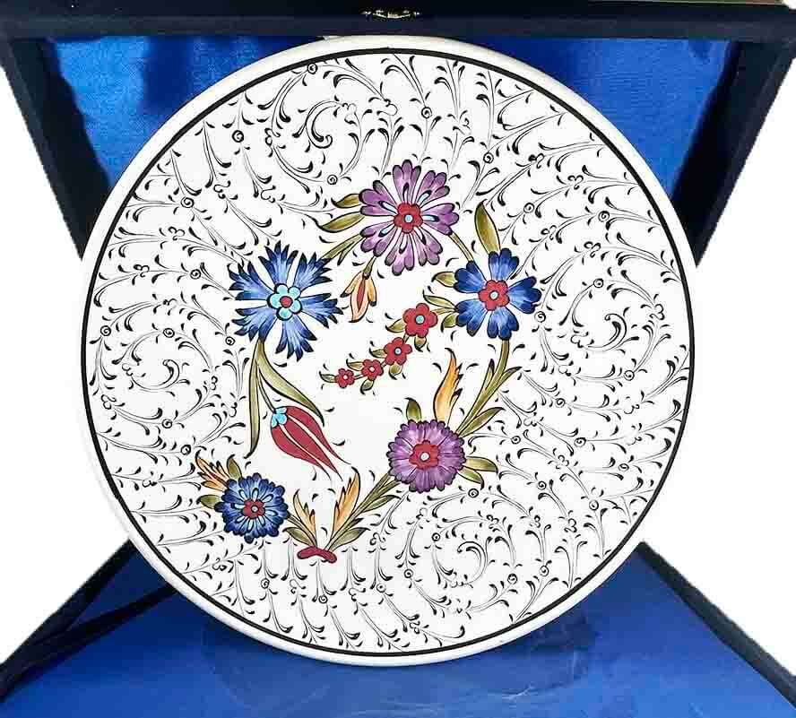 Assiette d’Iznik 30 cm – Jardin Fleuri et Style de Damas - 1