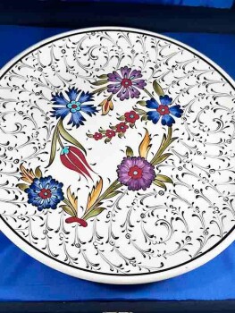 Assiette d’Iznik 30 cm – Jardin Fleuri et Style de Damas - 3