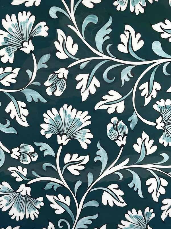 Assiette d’Iznik – Fond Vert à Motifs Floraux Cadeau Protocolaire - 2