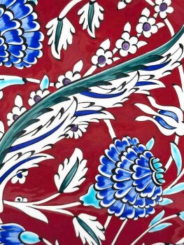Assiette d’Iznik « Jardin Venteux » – Cadeau Traditionnel - Çini Evi (1)