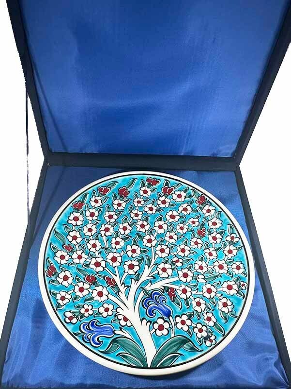 Assiette d’Iznik – « L’Infinité de la Vie » Motif Arbre de Vie sur Fond Turquoise - 2