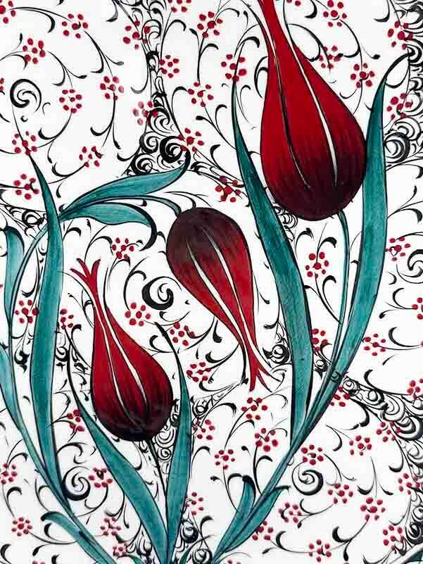 Assiette d’Iznik motif Tulipe & Haliç – Cadeau VIP pour dignitaire d’État - 2