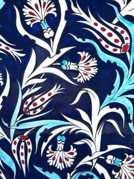 Assiette d’Iznik – Tulipes et Œillets sur Fond Turquoise Cadeau Officiel d’État - 2