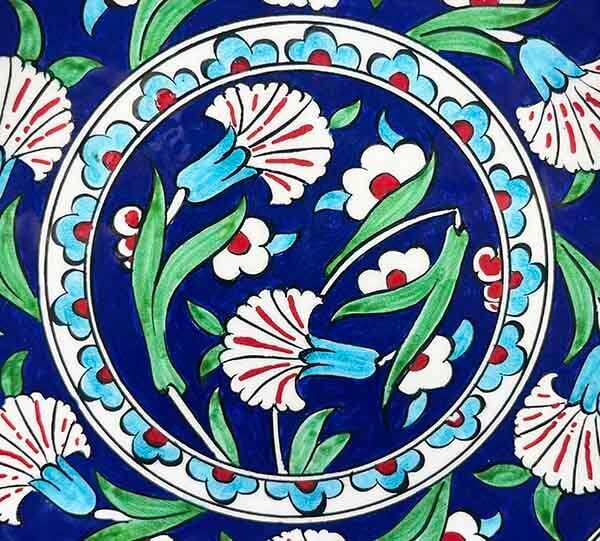 Assiette en céramique d’Iznik | Motif de jardin d’œillets ottoman 18 cm - 3