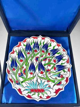 Assiette en Céramique d’Iznik – Motif d’Anémone, Pièce Artisanale de 25 cm - 3