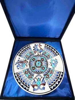 Assiette en Céramique d’Iznik – Motif Oiseau Seldjoukide – 25 cm – Fait Main - 3