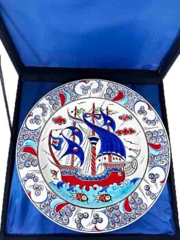 Assiette d’Iznik 30 cm motif galion cadeau pour marin - 2