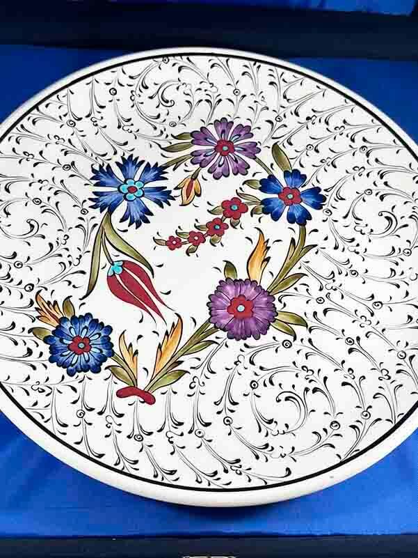 Assiette Iznik jardin fleuri, cadeau pour invité étranger - 3