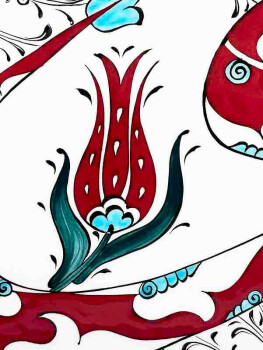 Assiette ottomane d’Iznik avec motif Vav et Corne d’Or - 2