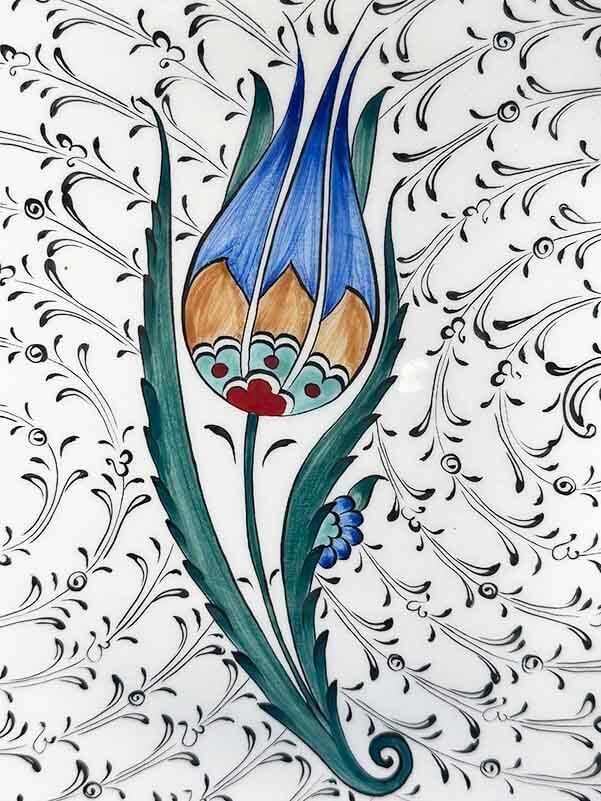 Assiette VIP d’Iznik à Motif de Tulipe – Choix Cadeau Élégant (25 cm / 9.84 inch) - 2