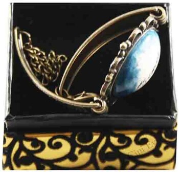 Blue Background Ataturk Signature Ceramic Bracelet - 2
