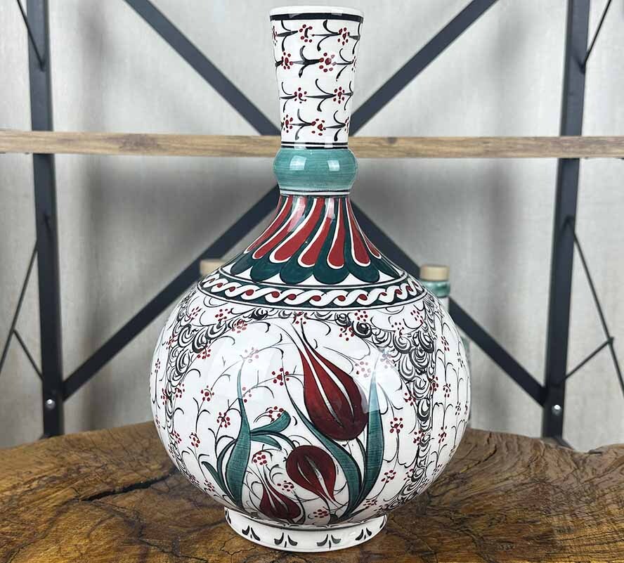 Ateş Lalesi – VIP İznik Keramikvase, 1. Klasse Handarbeit - 1