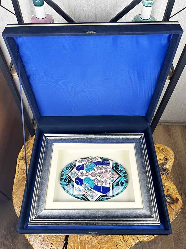 Auspicious Birds in Seljuk Star Iznik Ceramic Wall Ornament – Gift for Mayor - 3