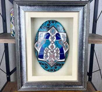 Auspicious Birds in Seljuk Star Iznik Ceramic Wall Ornament – Gift for Mayor - Çini Evi