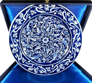 Baba Nakkas Pattern 30 cm Iznik Ceramic Plate - Çini Evi