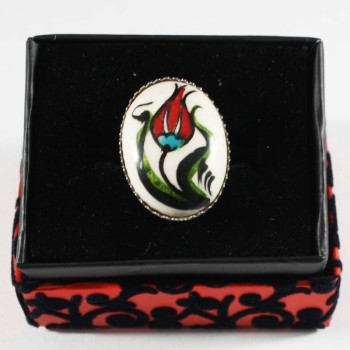 Bague élégante à motif tulipe - 1