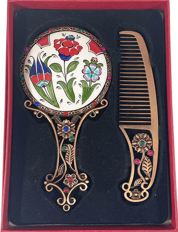 Bahar Desenli Makyaj Aynası Seti - 1