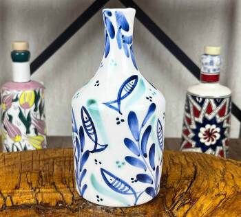 Balık Desenli El İşi Zeytinyağlık 410 ml - Çini Evi