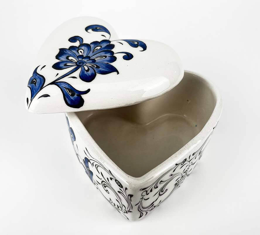 Bayana Hediye Lotus Motifli Kalp Kutu - 2